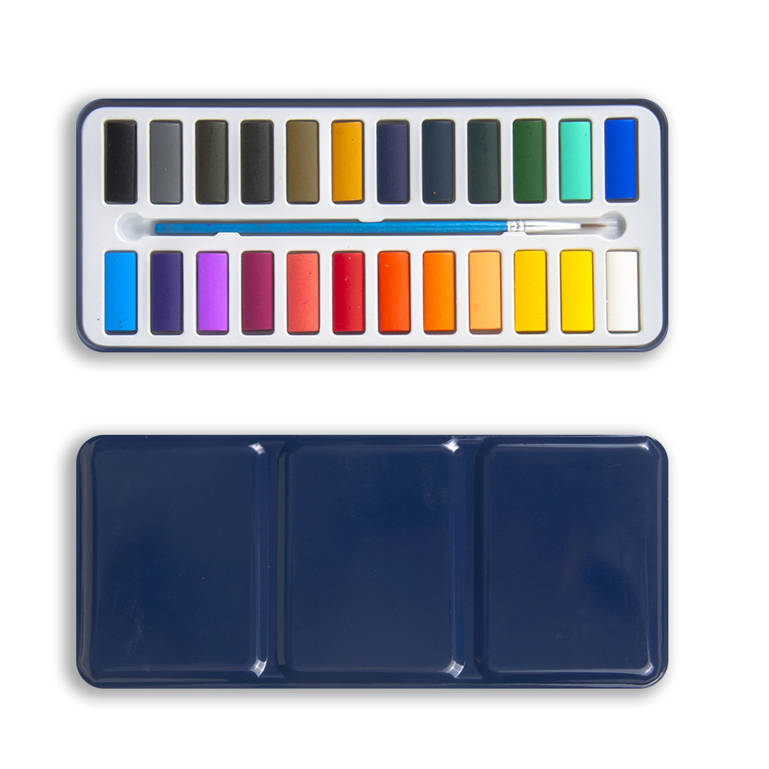 Watercolor Full Pan Set24 colors with simple tin Becreative