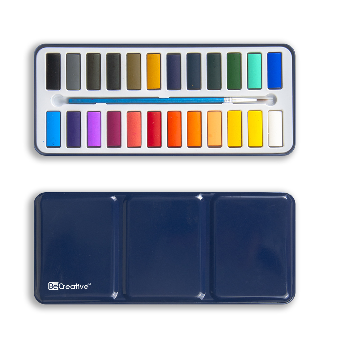 Metallic Watercolor Large Pan Set-5 colors with plastic case - Becreative